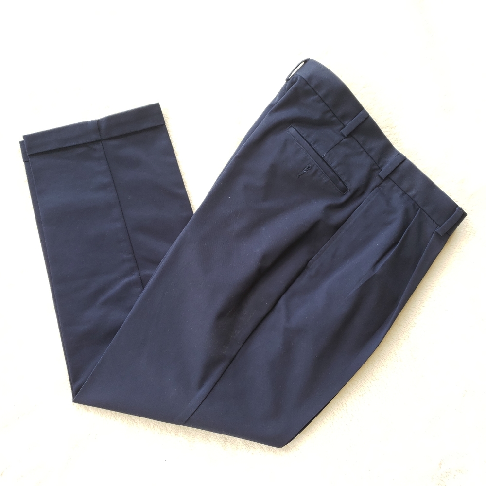 Jos A. Bank Navy Blue Twill Casual Slacks